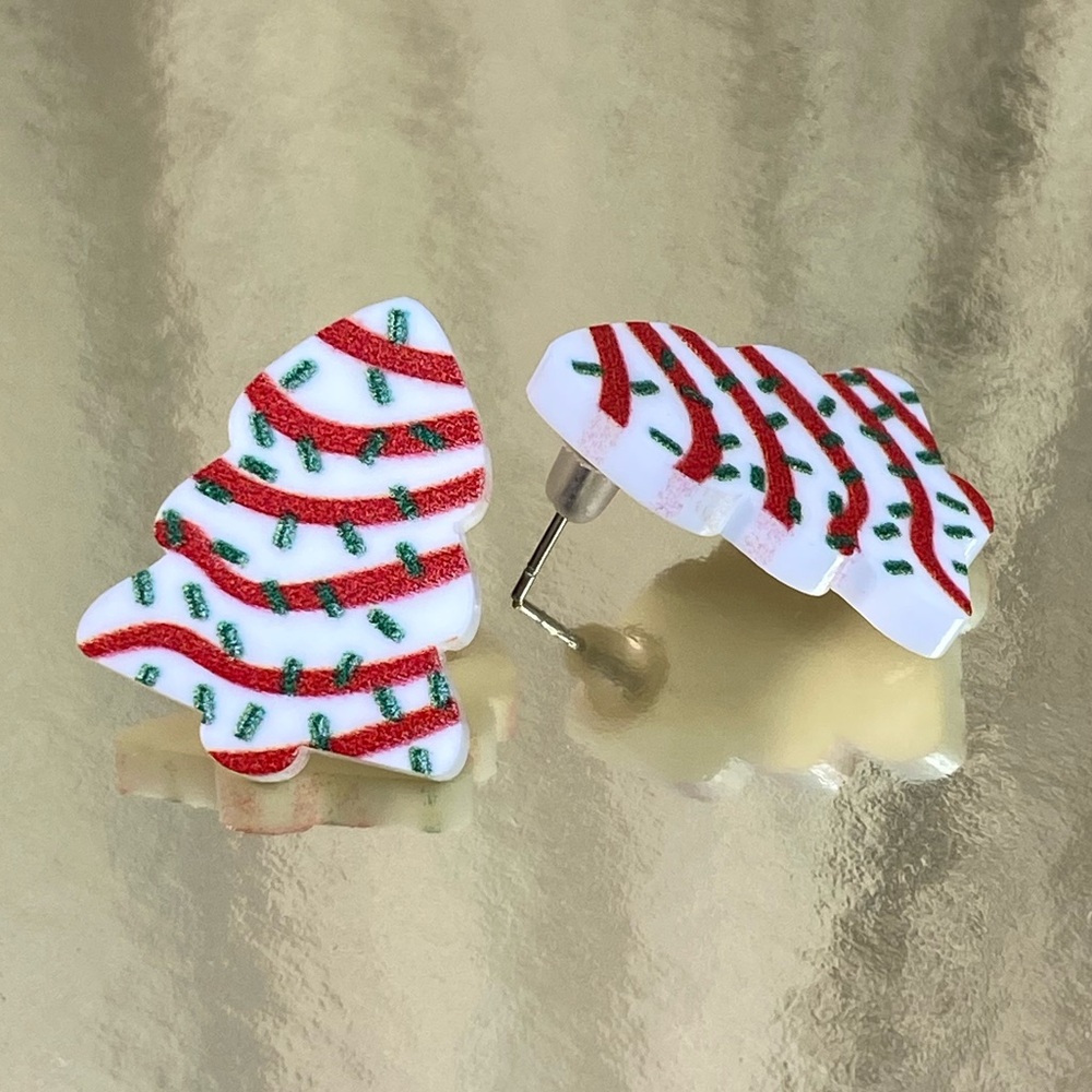 Christmas Tree Cake Earrings
